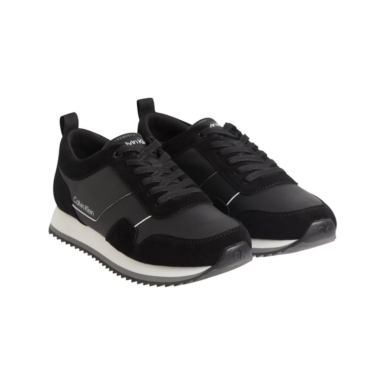 Zapatilla Low Top Lace Up Lth Negro Calvin Klein