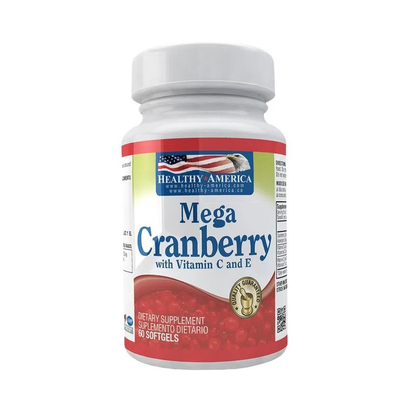 Mega Cranberry With Vitamin C and E x60 Softgels Healthy America
