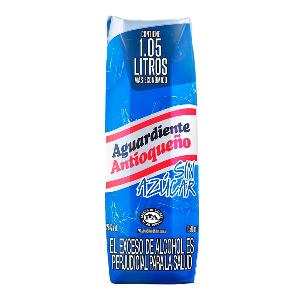 Antioqueño Aguardiente Sin Azúcar Presentación Tetrapack 1050 ml