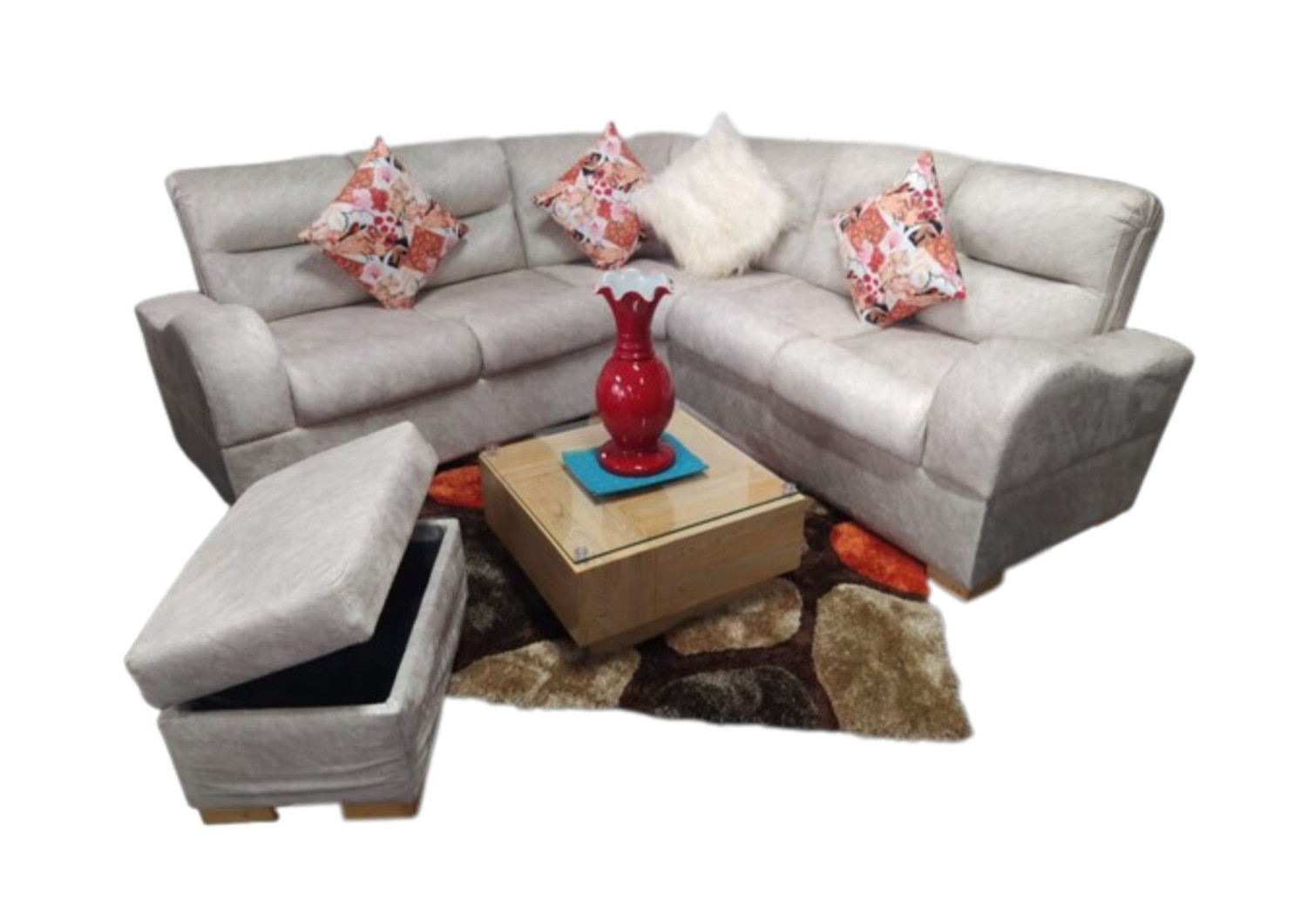 Sala L caribe con puf