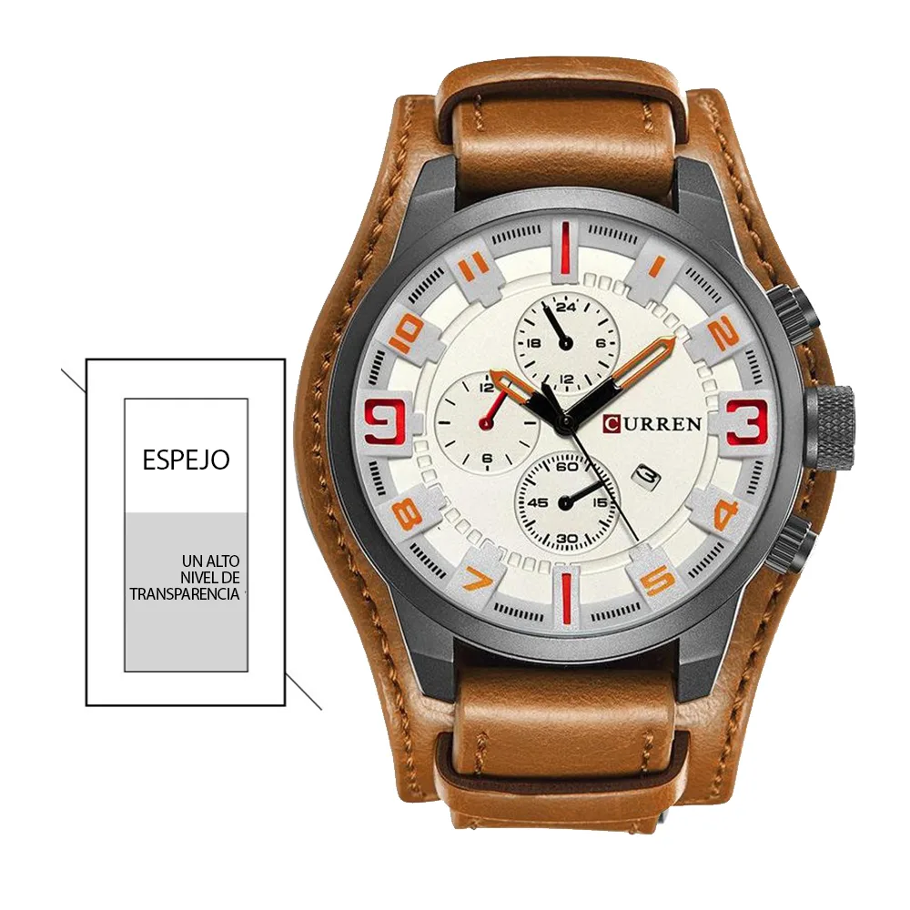 Reloj Curren 8225 Hombre Correa Cuero