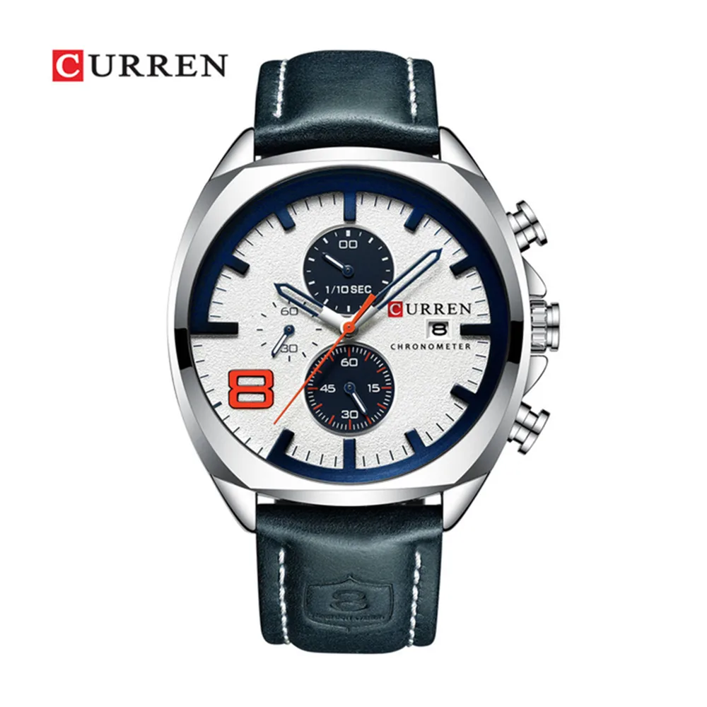 Reloj Curren 8324 Cronógrafo Hombre Correa Cuero