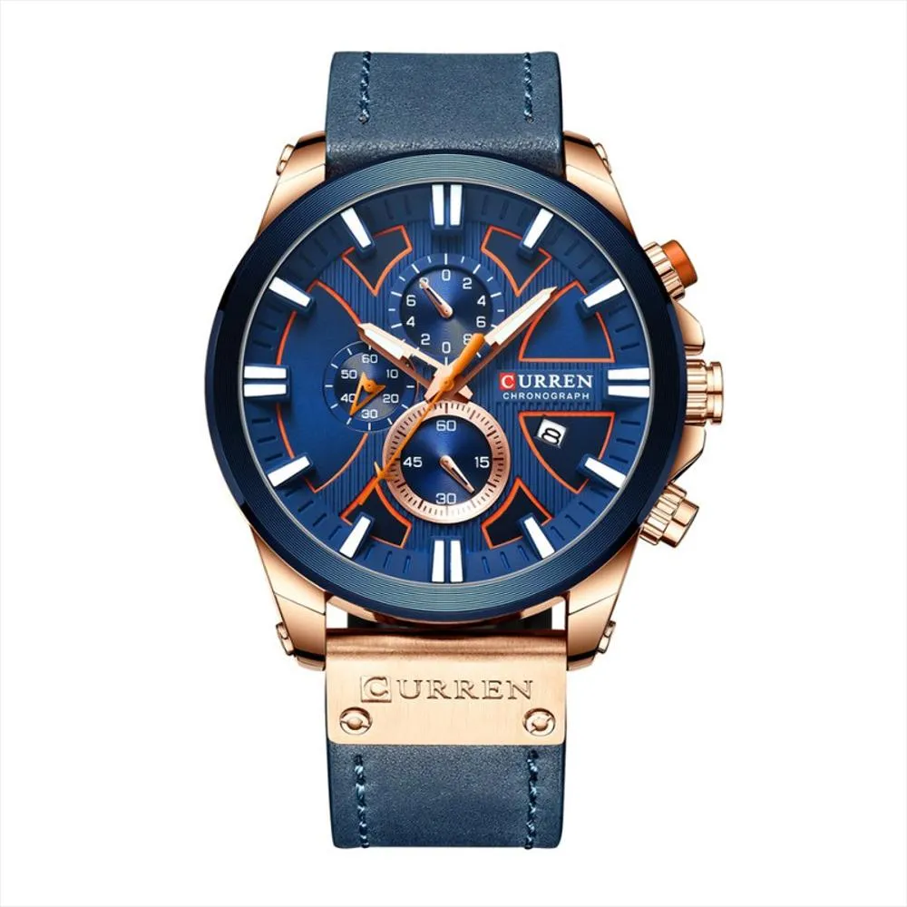 Reloj Curren 8346 Cronógrafo Hombre Correa Cuero