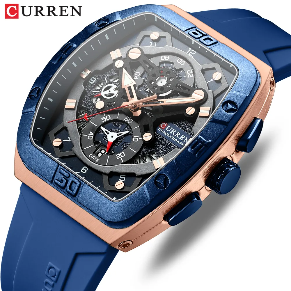 Reloj Curren 8443 Cronografo Hombre Correa Caja Cierre Hebilla