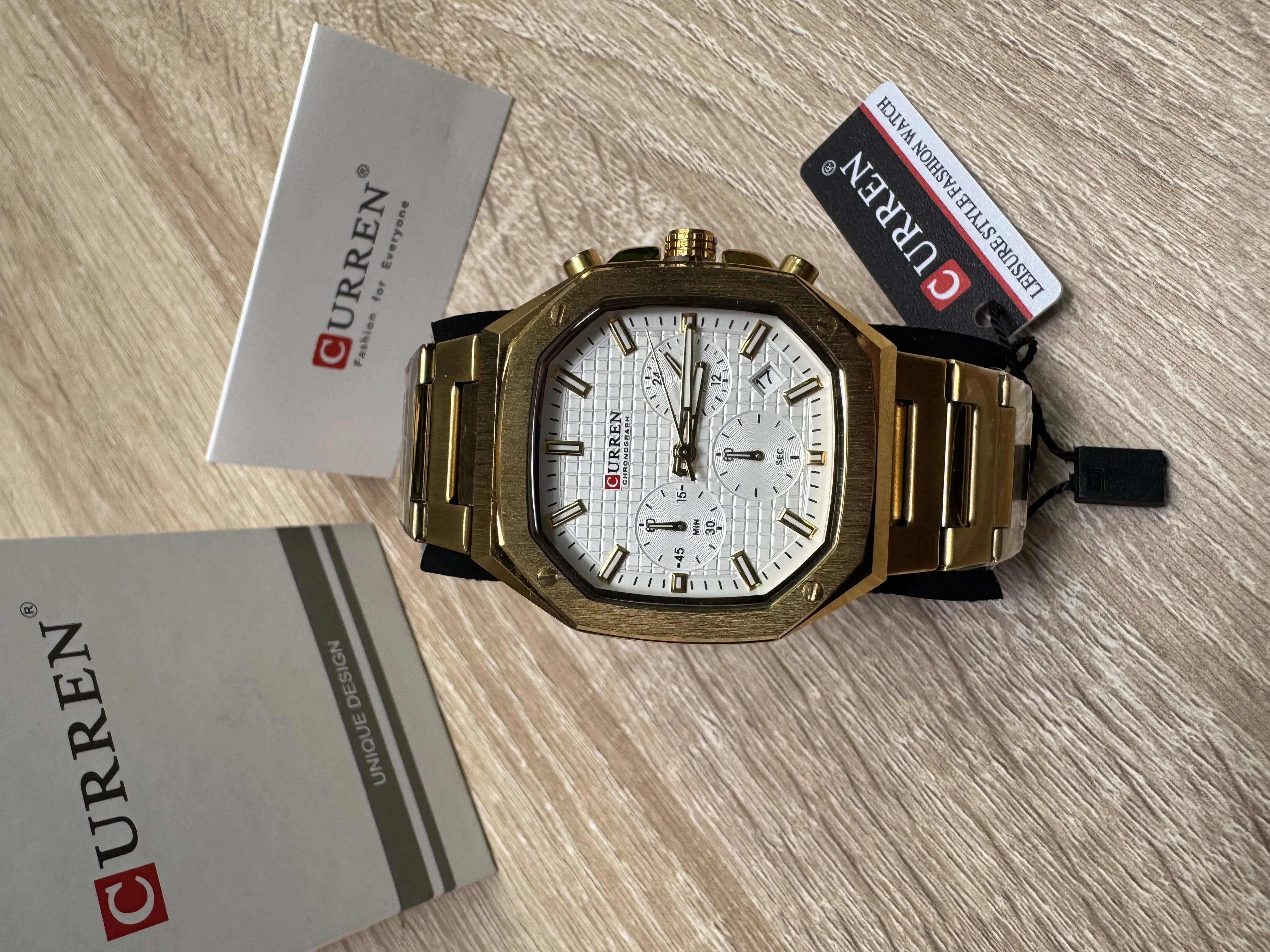 Reloj Curren 8459 Cronografo Hombre Correa Acero Cierre Mariposa