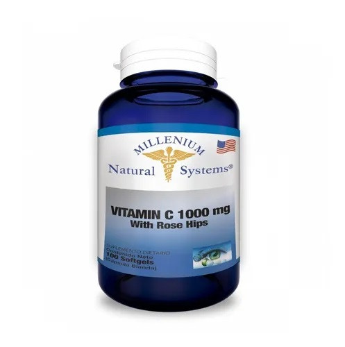 Vitamina C 1000 mg with Rose Hips x 100 softgels