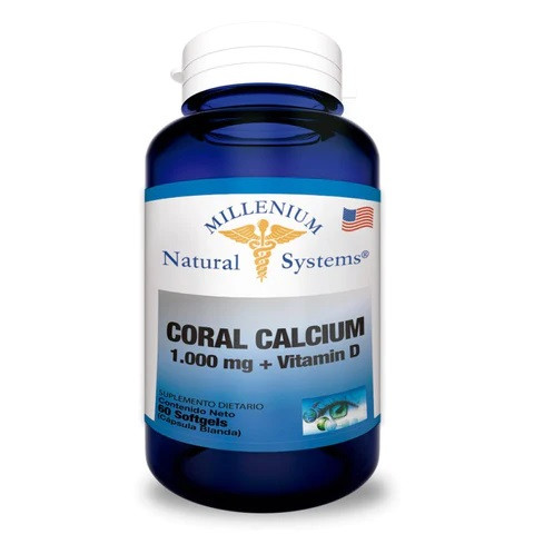 Coral Calcium 1000 mg + Vit D x 60 softgels